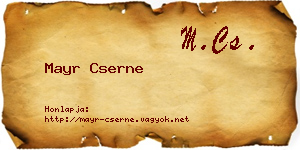 Mayr Cserne névjegykártya